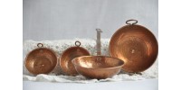 Casseroles miniatures en cuivre vintage pour enfant