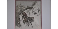 Gravure originale " Lumbering " Picturesque Canada