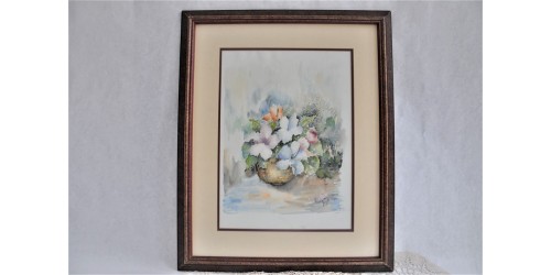Original Framed Floral Bouquet Watercolor