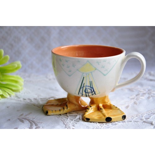 Whimsical Handmade Footed Coffee Cup