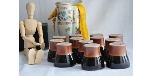 Vintage Sial Stoneware Mini-Tumblers/Shooters