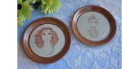 Small Sial Stoneware Signed Decorative Plates