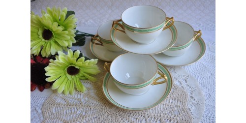 Limoges Bouillon Cups with Canadian Connection