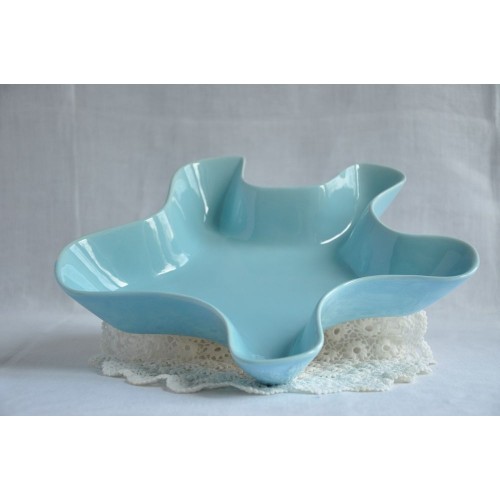 Vintage Biomorphic Blue Porcelain Dish