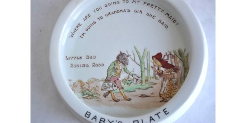 Little Red Riding Hood Baby’s Plate by Foley circa 1900