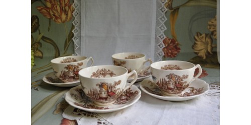 The Old Mill Tea Cup Sets by Johnson Bros