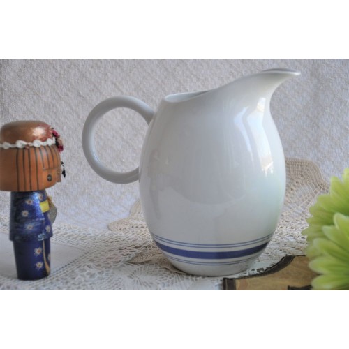 Royal Doulton Blue and White Ceramic Pitcher