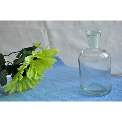 Large Clear Glass Laboratory Bottle with Stopper