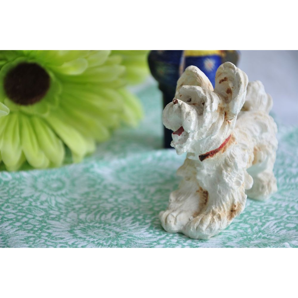 Vintage Antique Plaster Chalkware West Highland White Terrier Figurine 
