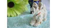 Vintage Chalkware Terrier Dog Figurine