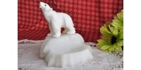 Cendrier ours en marble blanc sculpté