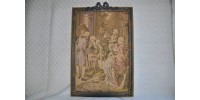 Vintage French Woven Tapestry Gallant Scene
