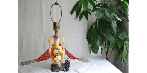 Antique Early 20th Century Porcelain Lamp