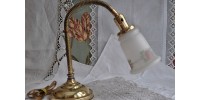 Ajustable Brass Gooseneck Table Lamp 1920s