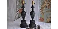 Neo-Classical Spelter Urn Shape Table Lamps