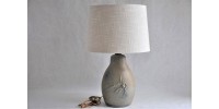Studio Pottery Grey Blue Signed Table Lamp