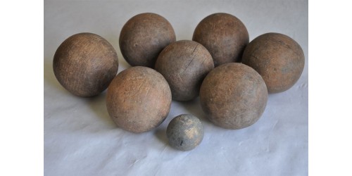 Antique Wood Bocce Balls Game Set