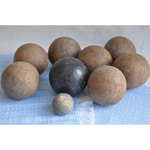 Antique English Wood Croquet or Bocce Ball