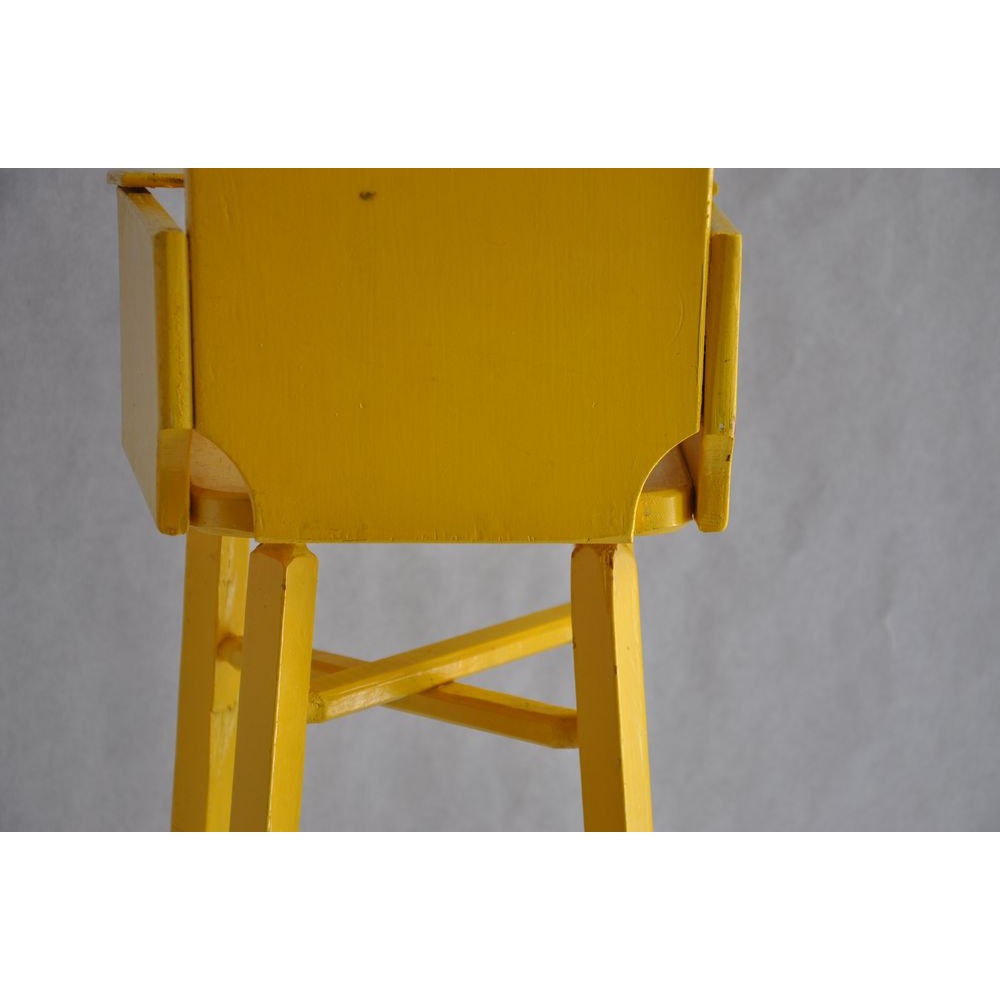 🐻 Jouet Ancienne Chaise Haute De Poupée en Bois Vintage Hauteur 72 Cm
