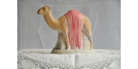 Standing Camel Figurine in Biscuit Pottery