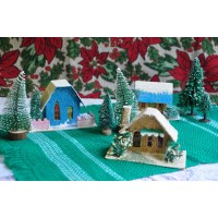 Christmas Retro Putz Village Houses and Trees