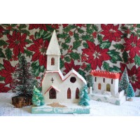 Christmas Cardboard Putz Village with Church