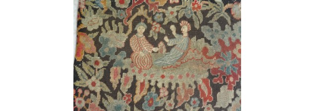 Antique primitive Screen Tapestry