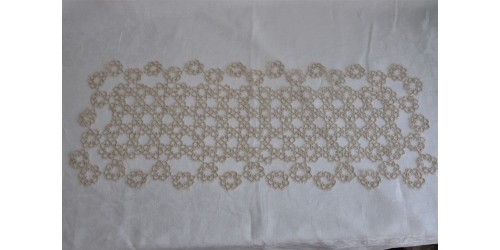 Vintage Fine Tatting Lace Table Runner