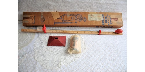 Vintage Collins Chalk Skirt Marker Sewing Ruler Dress Skirt Marker Wooden Measure