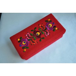 Hungarian Embroidered Felt Covered Storage Box