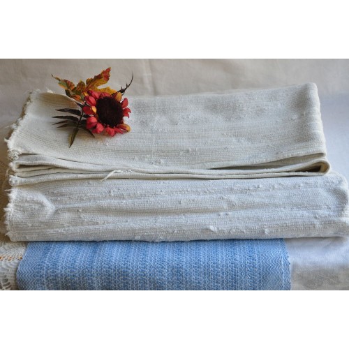 Antique Hand Cut and Woven Rag Blanket