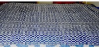 Hand Woven Blue/White Overshot Weave Blanket