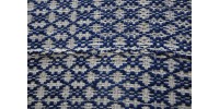 Hand Woven Blue/White Overshot Weave Blanket