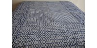 Hand Woven Blue/White Overshot Weave Blanket