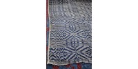 Hand Woven Blue/White Overshot Weave Blanket