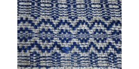 Hand Woven Blue/White Overshot Weave Blanket