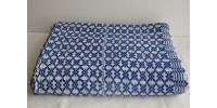 Hand Woven Blue/White Overshot Weave Blanket