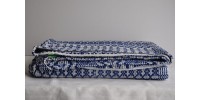 Hand Woven Blue/White Overshot Weave Blanket