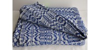 Hand Woven Blue/White Overshot Weave Blanket