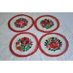 Set of Hand Embroidered Coasters