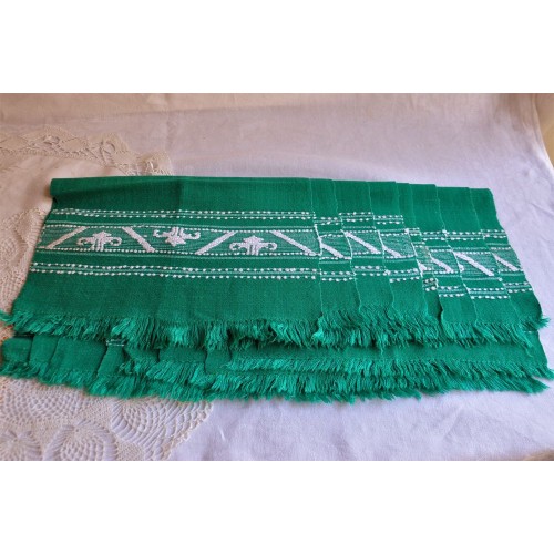 Hand Woven Fine Green Cotton Table Set