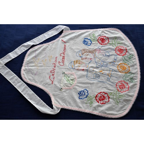 Vintage Embroidered Cotton WW2 Maid Apron