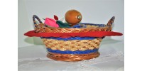 Round Colorful Sewing Basket with Lid