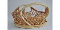 1970s Plastic Handles Handwoven Basket