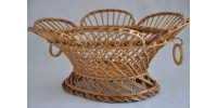Openwork Vintage Fruit or Bread Footed Wicker Basket