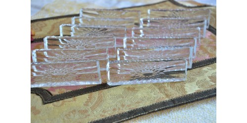 Vintage Lead Crystal Rectangular Knife Rests
