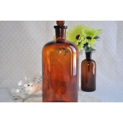 Amber Glass Large Apothecary Bottle with Stopper