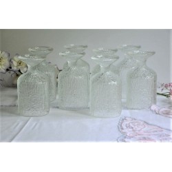 Eight Crystal Ice Textured Indiana Glasses