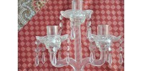 Antique Pair of Early Pressed Glass Candelabras