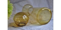 Carafe design suédoise en verre soufflé ambré